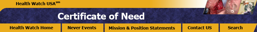 Healthcare Certificate of Need